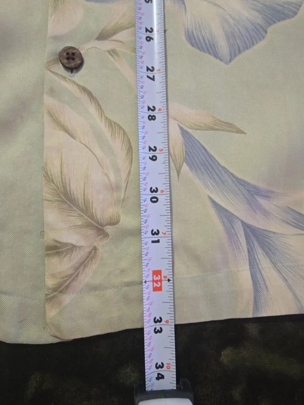 Simply Silk Mens XXL Hawaiian Camp Shirt 100% Silk Sage Blue Floral Short Sleeve